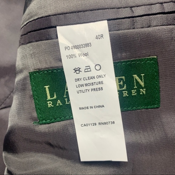 Ralph Lauren Gray Wool Blazer Size 40R Lined EUC - Picture 8 of 9